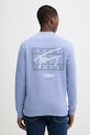 Tommy Jeans bluza bawełniana nadruk niebieski DM0DM22366