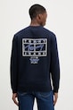 Tommy Jeans bluza bawełniana nadruk granatowy DM0DM22366