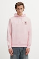 Drôle de Monsieur bluza bawełniana Hoodie Slogan Rose z kapturem różowy J.HO169.CO127.LPI