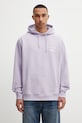 Drôle de Monsieur Le Hoodie Slogan bluza z kapturem bawełniana męska fioletowy K.HO162.CO127.LAV
