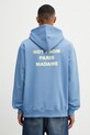 Drôle de Monsieur Le Hoodie Slogan bluza z kapturem bawełniana męska niebieski K.HO162.CO127.ATBL