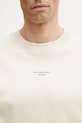 Drôle de Monsieur hanorac pentru bărbați, din bumbac Le Sweatshirt Slogan Classique bej K.SW148.CO127.SD