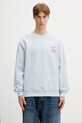 Clothing Drôle de Monsieur Slogan Calligraphy sweatshirt cotton Men's K.SW157.CO127.LBE blue