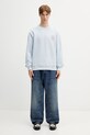 Drôle de Monsieur Slogan Calligraphy sweatshirt cotton Men's K.SW157.CO127.LBE blue