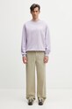 Drôle de Monsieur Le Sweatshirt Slogan bluza męska bawełniana K.SW149.CO127.LAV fioletowy