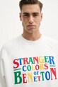 United Colors of Benetton bluza bawełniana x Stranger Things biały 38JZU10B9