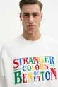 United Colors of Benetton bluza bawełniana x Stranger Things biały 38JZU10B9
