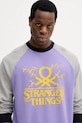 Βαμβακερή μπλούζα United Colors of Benetton x Stranger Things μωβ 38JZU10B9