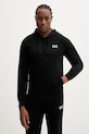 Bombažen pulover EA7 Emporio Armani S kapuco črna AF13512.7M000569