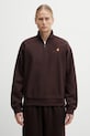 Carhartt WIP bluza Half Zip American Script Sweat gładkie brązowy I027014.33HXX