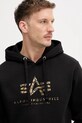 Alpha Industries bluza Basic Hoodie BL Effect Print czarny 178312EP