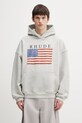 RHUDE bluza bawełniana USA Flag nadruk szary RHPS26HO01103