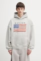 RHUDE bluza bawełniana USA Flag nadruk szary RHPS26HO01103