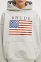 RHUDE bluza bawełniana USA Flag szary RHPS26HO01103