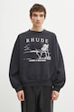 RHUDE bluza bawełniana I Need A Getaway nadruk czarny RHPS26ST01012