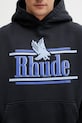 RHUDE Rossa bluza z kapturem bawełniana męska czarny RHSS26HO01012