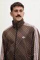 adidas Originals μπλούζα με κουμπιά ανδρική Firebird καφέ KE1677
