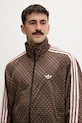 adidas Originals μπλούζα με κουμπιά ανδρική Firebird καφέ KE1677