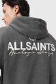 AllSaints bluza z kapturem męska bawełniana EMBLEM M007NE szary