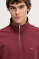 Levi's bluza bawełniana ORIGINAL HM 1/4 ZIP bordowy A8606.0015
