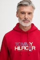 Tommy Hilfiger μπλούζα με κουκούλα ανδρική με βαμβάκι κόκκινο MW0MW42468
