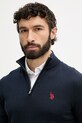 U.S. Polo Assn. Свитер для мужчин из хлопка COTTON 1/4 ZIP NECK тёмно-синий MUP3938