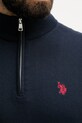 U.S. Polo Assn. Свитер для мужчин из хлопка COTTON 1/4 ZIP NECK MUP3938 тёмно-синий
