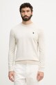 U.S. Polo Assn. sweter męski bawełniany DHM KNIT beżowy MUP4551