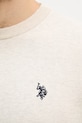 U.S. Polo Assn. pánsky bavlnený sveter DHM KNIT MUP4551 béžová