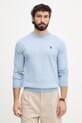 U.S. Polo Assn. sweter męski bawełniany DHM KNIT niebieski MUP4551