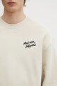 Maison Kitsuné Handwriting bluza bawełniana męska beżowy MM00315KM0341