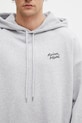 Maison Kitsuné Handwriting bluza z kapturem bawełniana męska szary PM00704KM0340