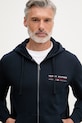 Tommy Hilfiger Μπλούζα με κουκούλα και κουμπιά ανδρική βαμβακερή σκούρο μπλε MW0MW42462