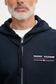 Tommy Hilfiger Μπλούζα με κουκούλα και κουμπιά ανδρική βαμβακερή MW0MW42462 σκούρο μπλε
