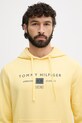 Tommy Hilfiger mikina s kapucňou pánska bavlnená žltá MW0MW42464