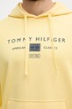 Tommy Hilfiger mikina s kapucňou pánska bavlnená MW0MW42464 žltá