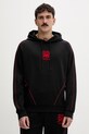HUGO mikina s kapucí pánská bavlněná s elastanem Dofrentis_RB černá 50559711