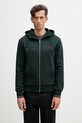 Fred Perry hanorac cu fermoar și glugă din bumbac bărbătesc verde J7536