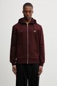 Fred Perry bluza rozpinana z kapturem bawełniana męska bordowy J7536