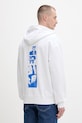 Karl Lagerfeld Jeans mikina s kapucňou pánska bavlnená biela B2M20035