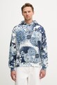 Guess bluza z kapturem męska bawełniana granatowy M6GQ03.K2826