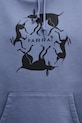 by Parra Non grand cafe bluza z kapturem męska z bawełną niebieski 55231