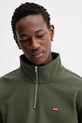 Levi's bluza bawełniana LSE_ORIGINAL HM 1/4 ZIP zielony 001B9
