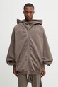 Rick Owens DRKSHDW Mountain Hun bluza rozpinana z kapturem bawełniana męska brązowy DU01F4278.RIGP
