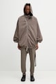 Rick Owens DRKSHDW Mountain Hun bluza rozpinana z kapturem bawełniana męska DU01F4278.RIGP brązowy