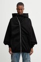 Rick Owens DRKSHDW Mountain Hun bluza rozpinana z kapturem bawełniana męska czarny DU01F4278.RIGP