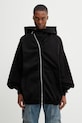 Rick Owens DRKSHDW Mountain Hun bluza rozpinana z kapturem bawełniana męska czarny DU01F4278.RIGP