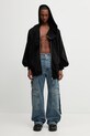 Rick Owens DRKSHDW Mountain Hun bluza rozpinana z kapturem bawełniana męska DU01F4278.RIGP czarny