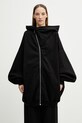 Rick Owens DRKSHDW Mountain bluza rozpinana z kapturem bawełniana damska czarny DS01F4228.RIGP