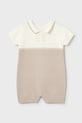 Mayoral Newborn rampers bawełniany niemowlęcy beżowy 1603.1B.Newborn.PPY2